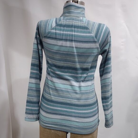 EDDIE BAUER WOMEN'S STRIPED FLEECE 1/4 ZIP PULLOVER SUPER SOFT RAGLAN SLEEVES S - Picture 7 of 16